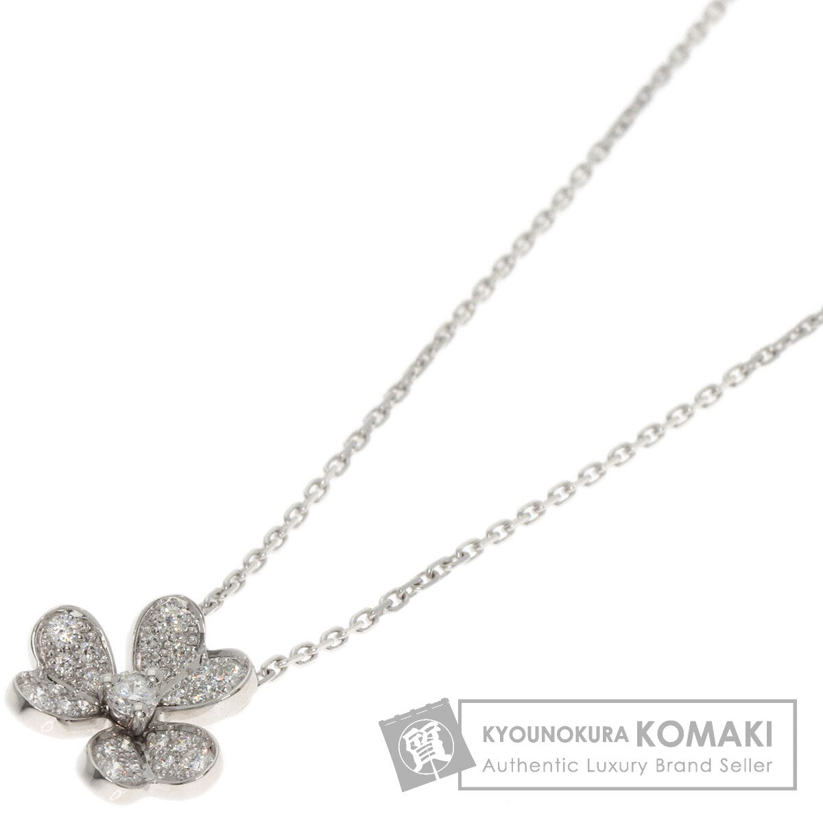 Van Cleef & Arpels Frivole Mini Diamond Necklace K18 White Gold Ladies [Used]