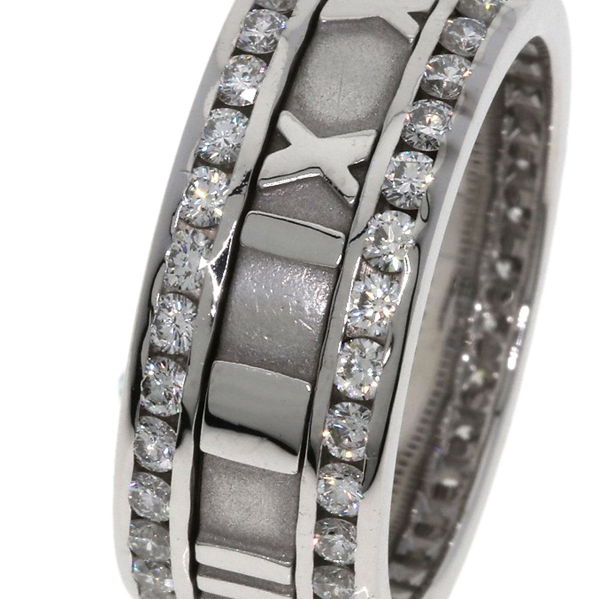 TIFFANY&Co. Atlas Edge Diamond Ring K18 White Gold Ladies [Used]