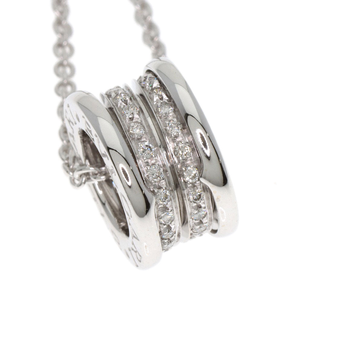 BVLGARI B.zero1 Diamond Necklace K18 White Gold Ladies [Used]