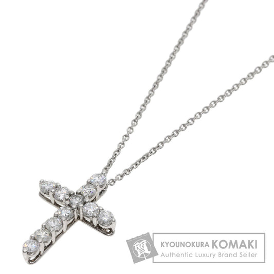 TIFFANY&Co. Small cross diamond Necklace Platinum PT950 Ladies [Used]