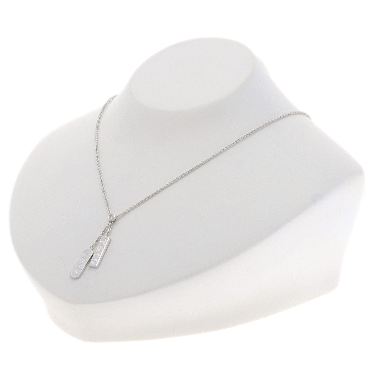 TIFFANY&Co. 1837 bar Diamond Necklace K18 White Gold Ladies [Used]