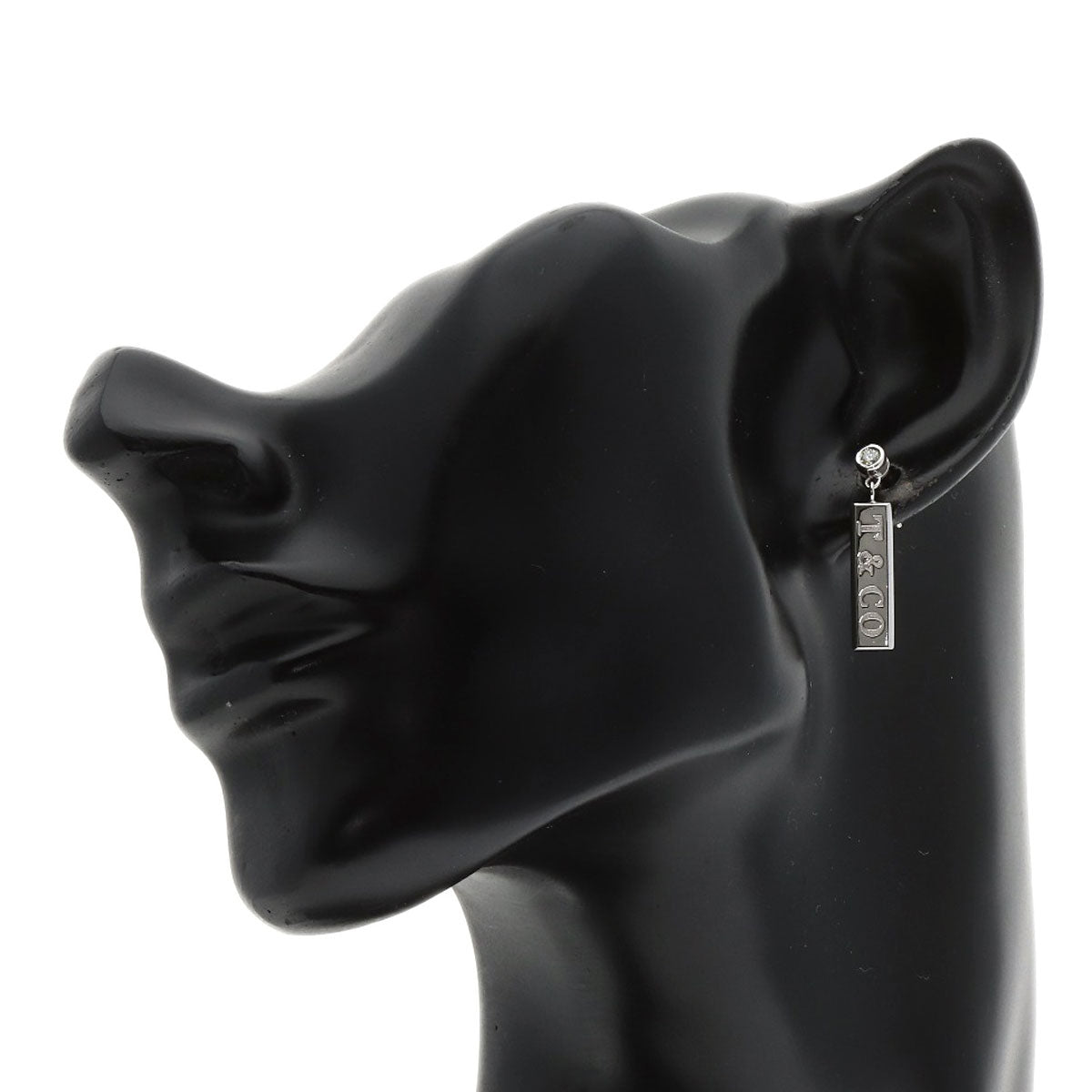 TIFFANY&Co. 1837 Bar Drop Diamond earring K18 White Gold Ladies [Used]