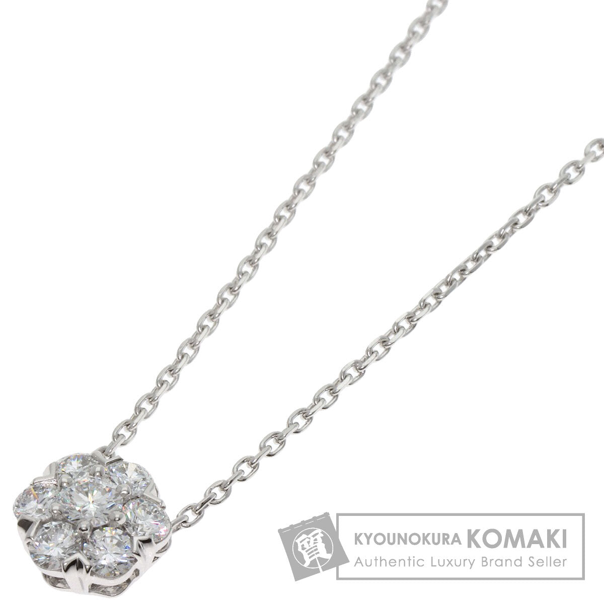 Van Cleef & Arpels Fleurette Large Model Diamond Necklace K18 White Gold Ladies [Used]