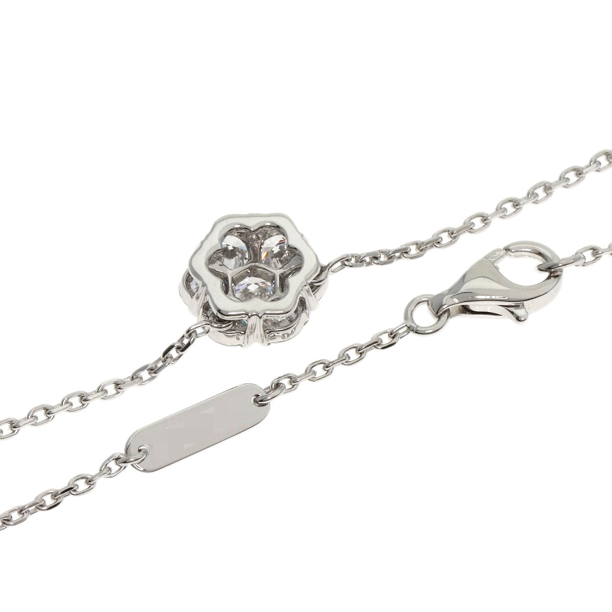 Van Cleef & Arpels Fleurette Large Model Diamond Necklace K18 White Gold Ladies [Used]