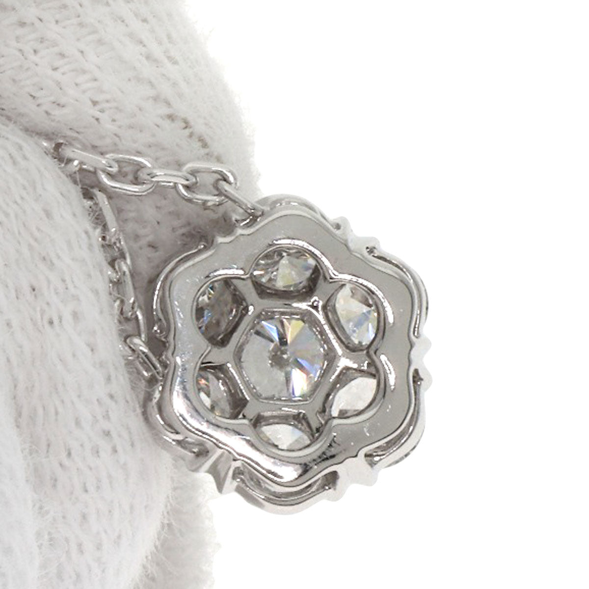 Van Cleef & Arpels Fleurette Large Model Diamond Necklace K18 White Gold Ladies [Used]