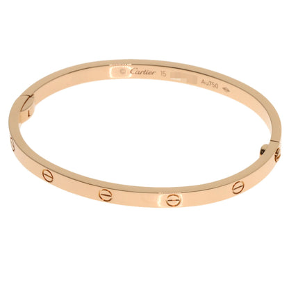 CARTIER LOVE Bracelets SM #15 Bracelet K18 Pink Gold Ladies [Used]