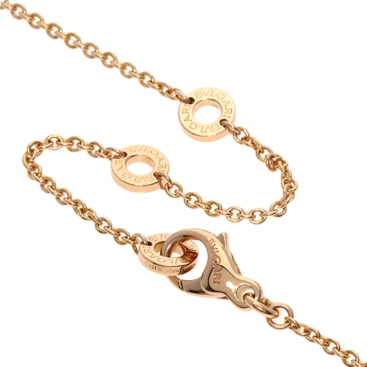 BVLGARI BVLGARI Onyx White Shell Diamond Necklace K18 Pink Gold Ladies [Used]