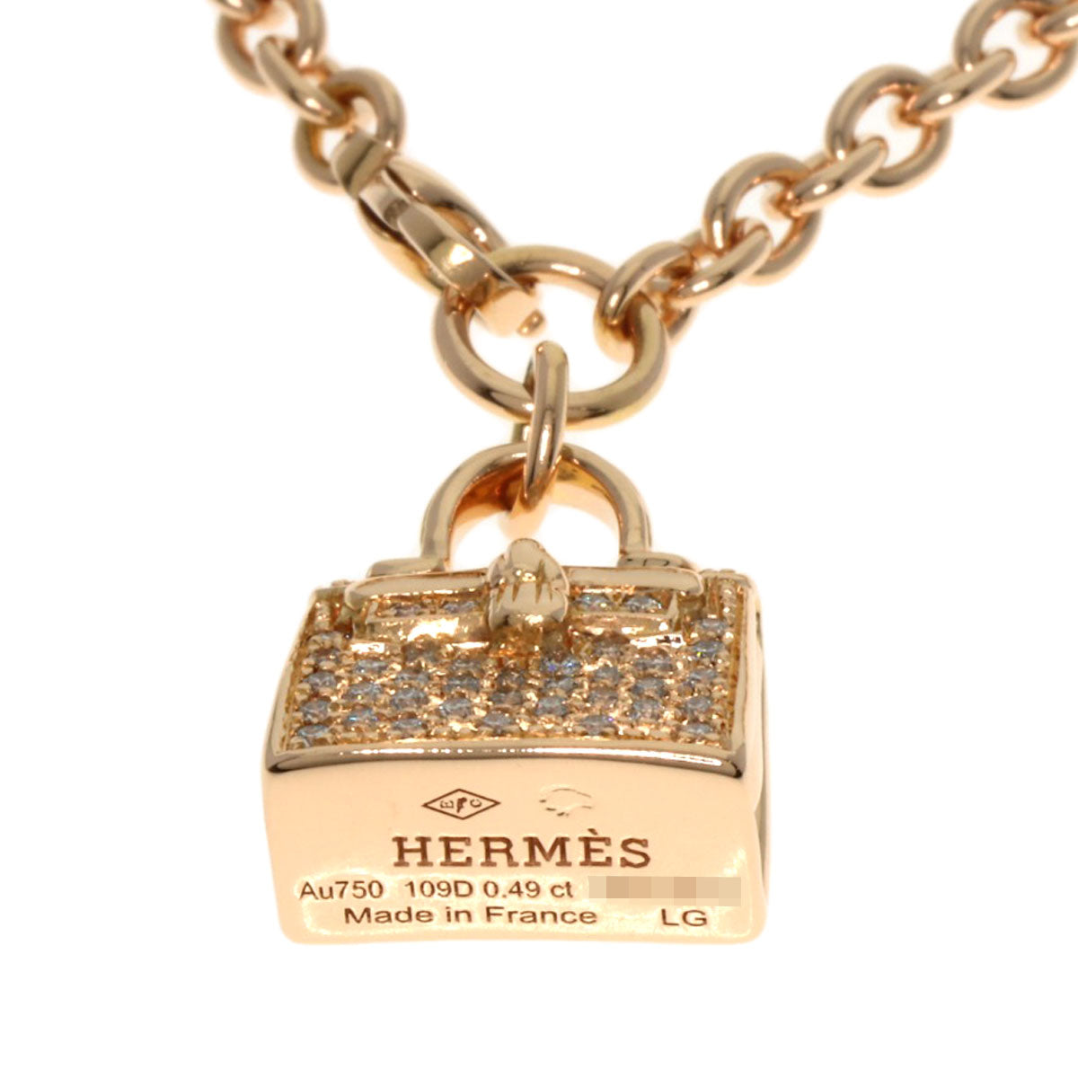 HERMES Amulet Birkin Diamond Bracelet K18 Pink Gold Ladies [Used]