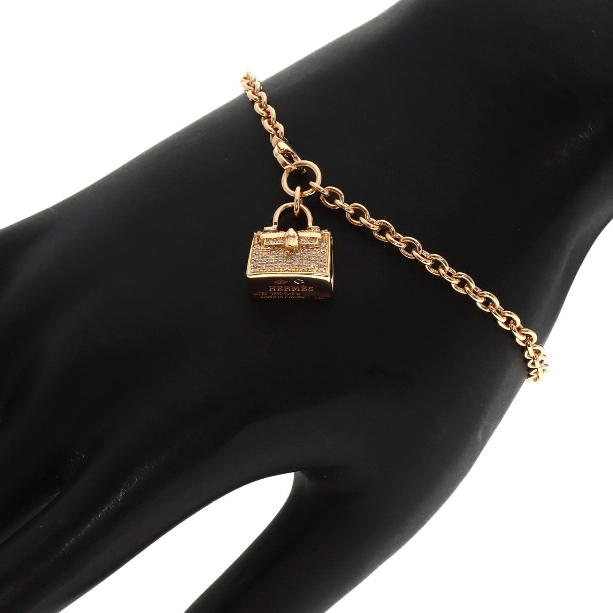 HERMES Amulet Birkin Diamond Bracelet K18 Pink Gold Ladies [Used]