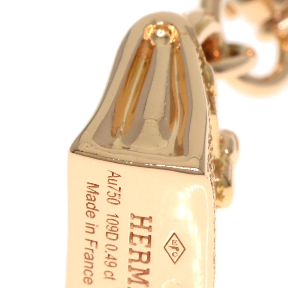 HERMES Amulet Birkin Diamond Bracelet K18 Pink Gold Ladies [Used]