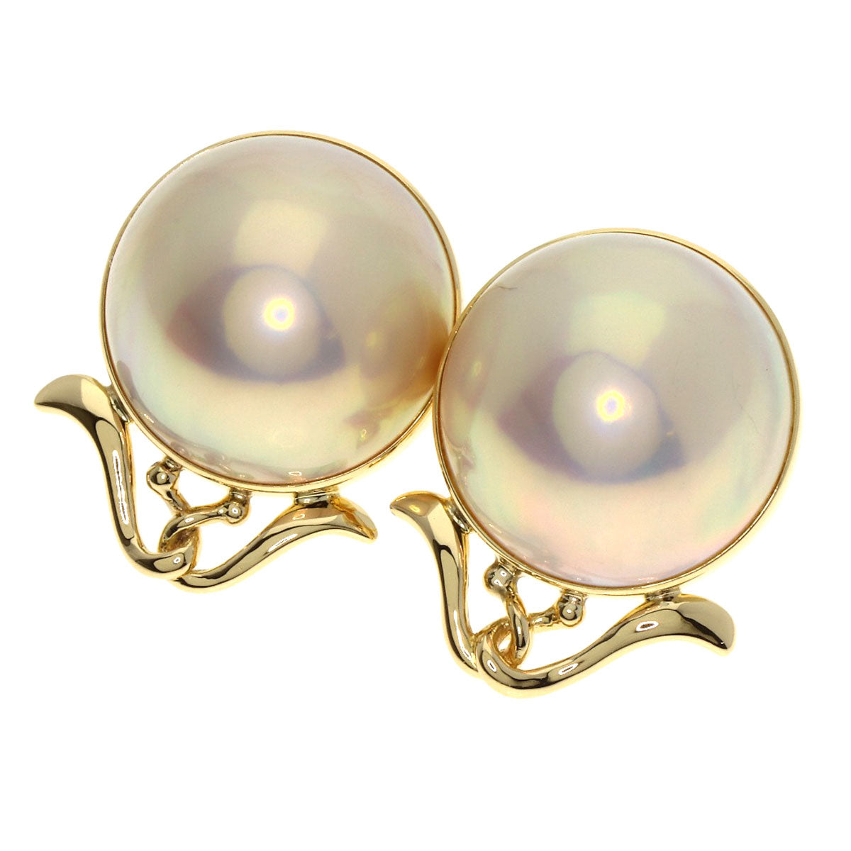 TASAKI Mabe Pearl Pearl Earring K18 Yellow Gold Ladies [Used]