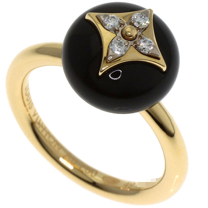 LOUIS VUITTON Blossom Onyx Diamond #49 Ring K18 Yellow Gold Ladies [Used]