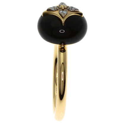 LOUIS VUITTON Blossom Onyx Diamond #49 Ring K18 Yellow Gold Ladies [Used]