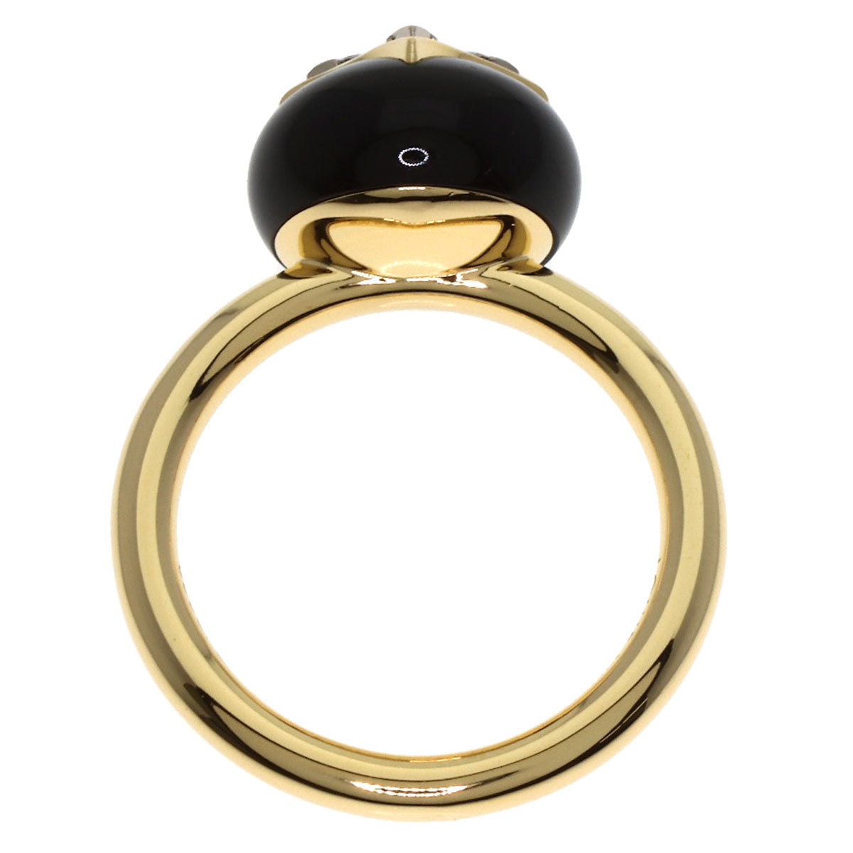 LOUIS VUITTON Blossom Onyx Diamond #49 Ring K18 Yellow Gold Ladies [Used]