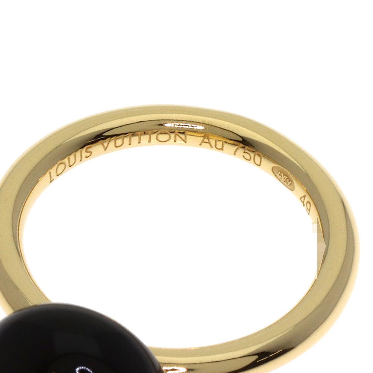LOUIS VUITTON Blossom Onyx Diamond #49 Ring K18 Yellow Gold Ladies [Used]