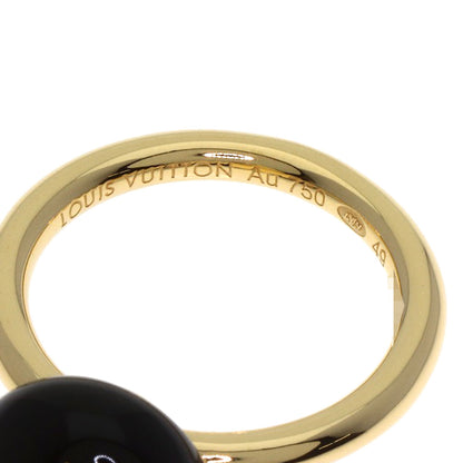 LOUIS VUITTON Blossom Onyx Diamond #49 Ring K18 Yellow Gold Ladies [Used]
