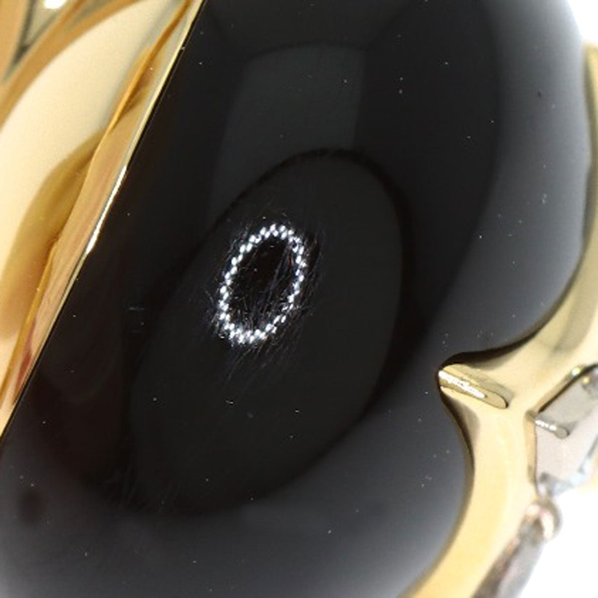 LOUIS VUITTON Blossom Onyx Diamond #49 Ring K18 Yellow Gold Ladies [Used]