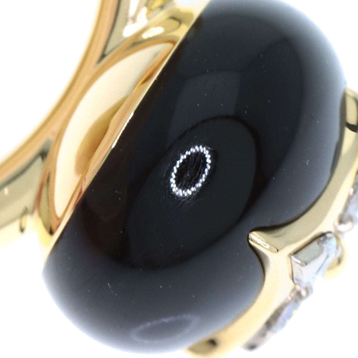 LOUIS VUITTON Blossom Onyx Diamond #49 Ring K18 Yellow Gold Ladies [Used]