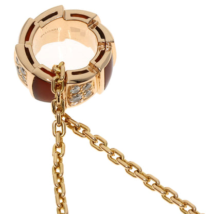 BVLGARI Serpenti Carnelian Diamond Necklace K18 Pink Gold Ladies [Used]