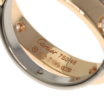 CARTIER Be Love 6P Diamond #48 Ring K18 Pink Gold K18 White GoldLadies [Used]