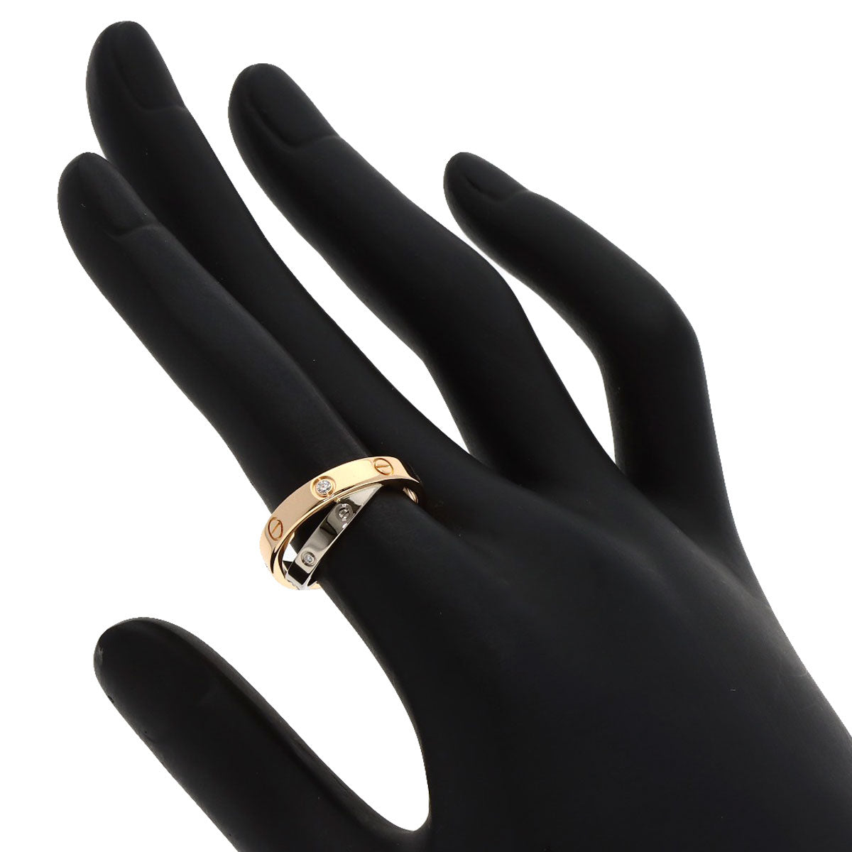 CARTIER Be Love 6P Diamond #48 Ring K18 Pink Gold K18 White GoldLadies [Used]