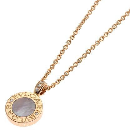 BVLGARI BVLGARI Onyx White Shell Diamond Necklace K18 Pink Gold Ladies [Used]