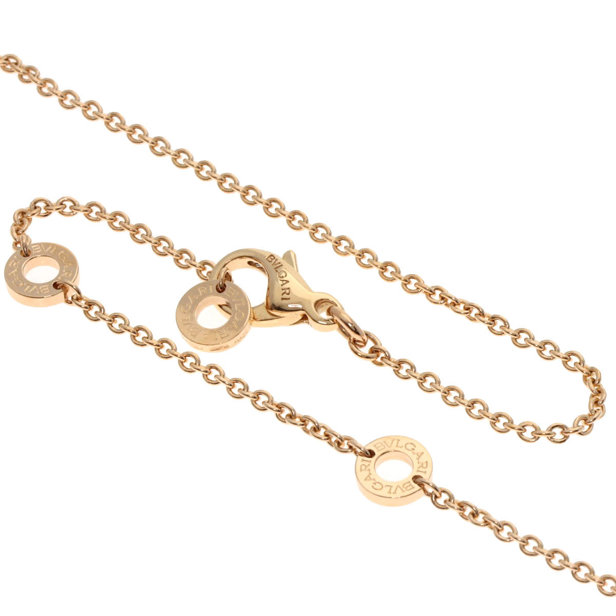 BVLGARI BVLGARI Onyx White Shell Diamond Necklace K18 Pink Gold Ladies [Used]