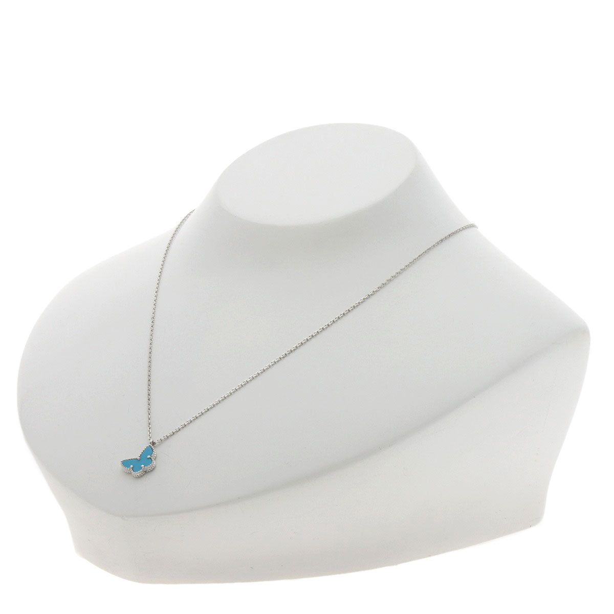 Van Cleef & Arpels Sweet Papillon Turquoise Necklace K18 White Gold Ladies [Used]