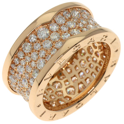 BVLGARI B.zero1 Full Pave Diamond #54 Ring K18 Pink Gold Ladies [Used]