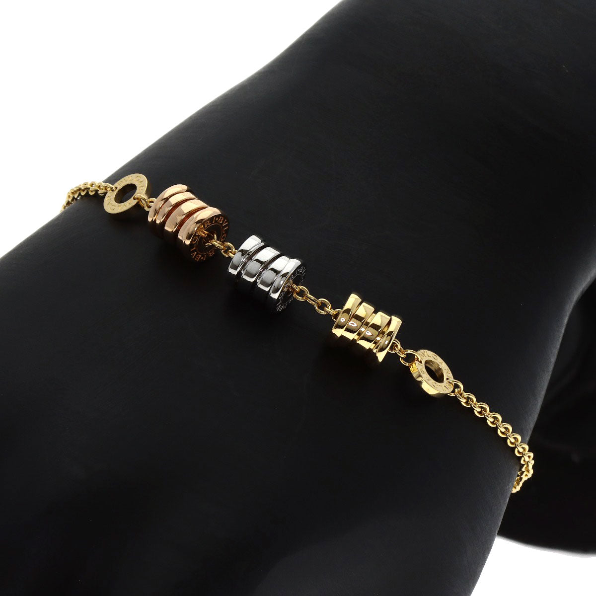 BVLGARI B.zero1 Three Elements Bracelet K18 Yellow Gold 18K Pink GoldLadies [Used]