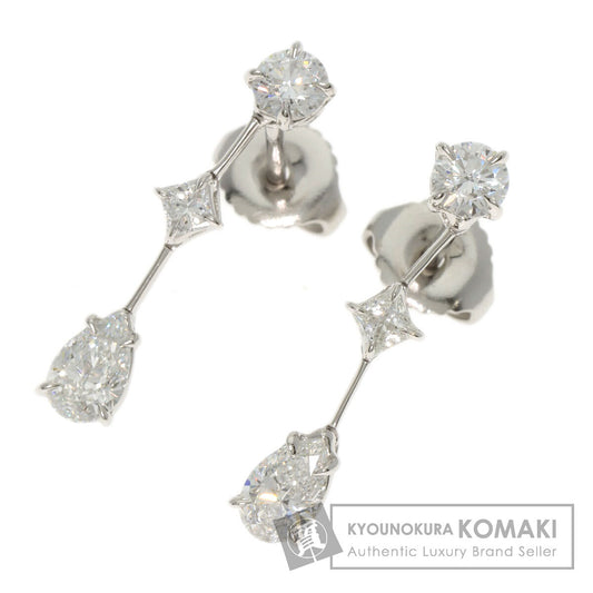 HARRY WINSTON Three Stone Wire Drop Diamond earring Platinum PT950 Ladies [Used]