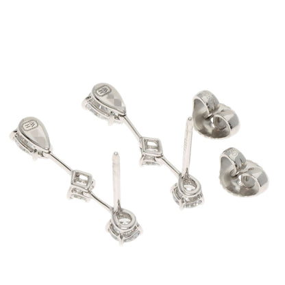 HARRY WINSTON Three Stone Wire Drop Diamond earring Platinum PT950 Ladies [Used]