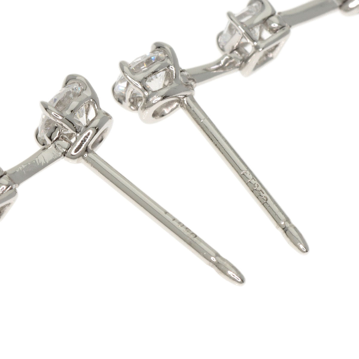 HARRY WINSTON Three Stone Wire Drop Diamond earring Platinum PT950 Ladies [Used]