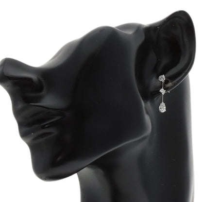 HARRY WINSTON Three Stone Wire Drop Diamond earring Platinum PT950 Ladies [Used]