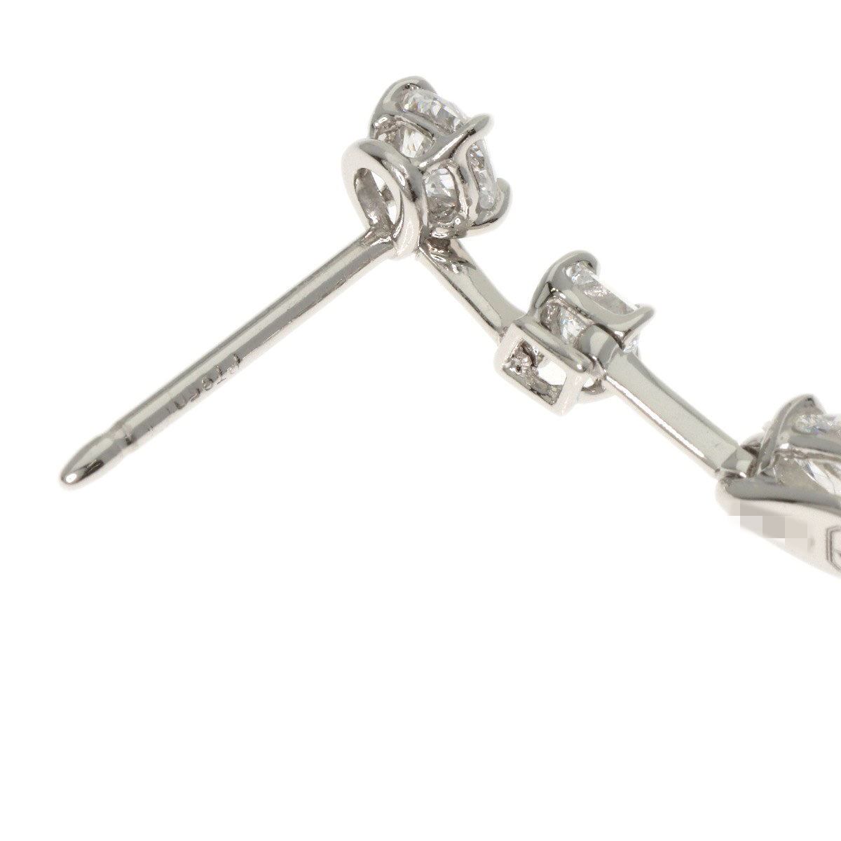 HARRY WINSTON Three Stone Wire Drop Diamond earring Platinum PT950 Ladies [Used]