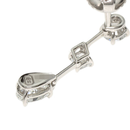 HARRY WINSTON Three Stone Wire Drop Diamond earring Platinum PT950 Ladies [Used]