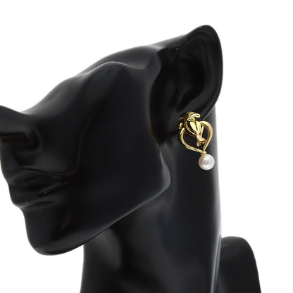 MIKIMOTO Diamond Pearl Pearl replacement charm included Earring K18 Yellow Gold Ladies [Used]