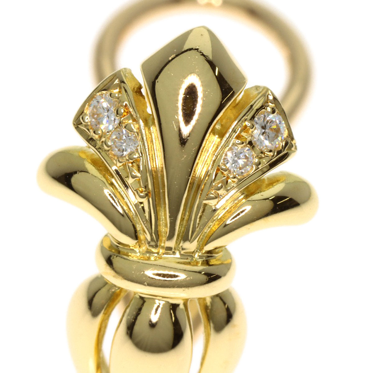 MIKIMOTO Diamond Pearl Pearl replacement charm included Earring K18 Yellow Gold Ladies [Used]