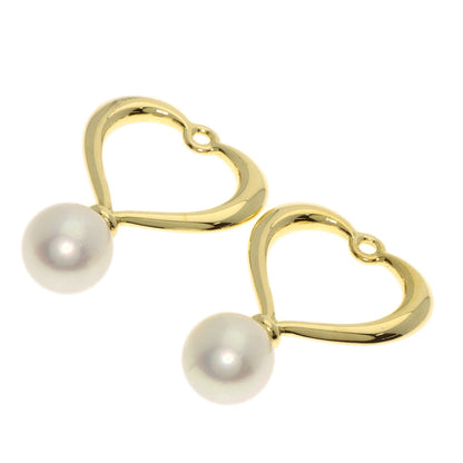 MIKIMOTO Diamond Pearl Pearl replacement charm included Earring K18 Yellow Gold Ladies [Used]