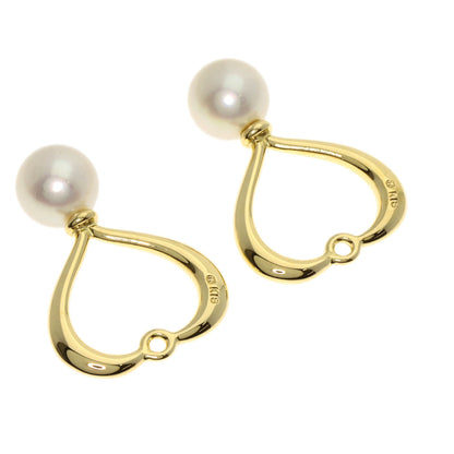 MIKIMOTO Diamond Pearl Pearl replacement charm included Earring K18 Yellow Gold Ladies [Used]
