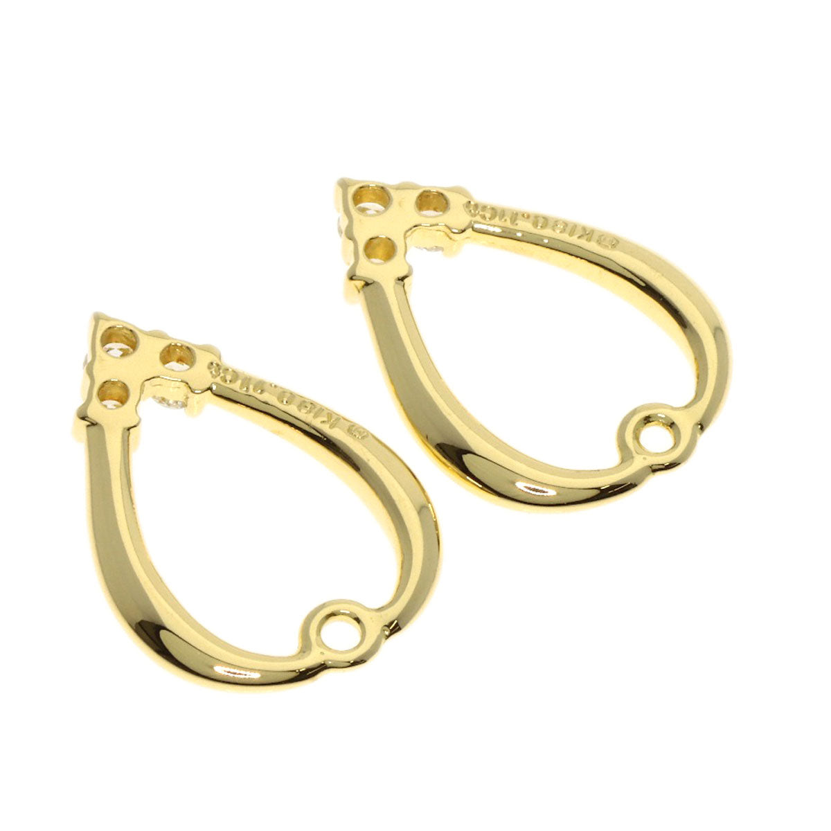 MIKIMOTO Diamond Pearl Pearl replacement charm included Earring K18 Yellow Gold Ladies [Used]