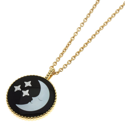 Dior Rose Celeste Moon and Sun Diamond Necklace K18 Yellow Gold Ladies [Used]