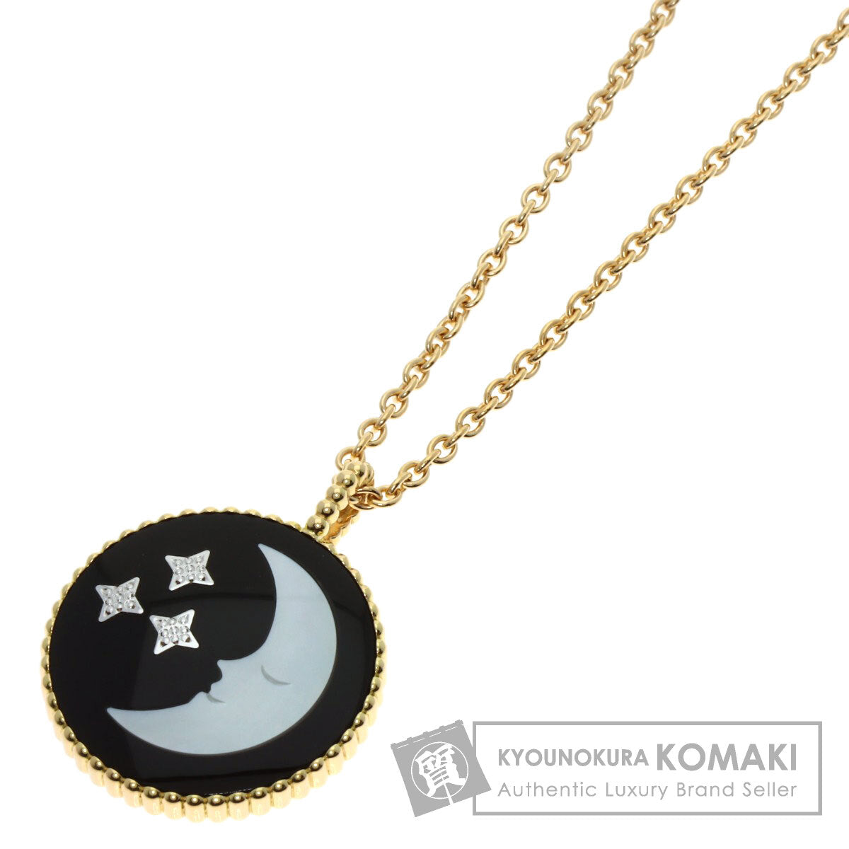 Dior Rose Celeste Moon and Sun Diamond Necklace K18 Yellow Gold Ladies [Used]