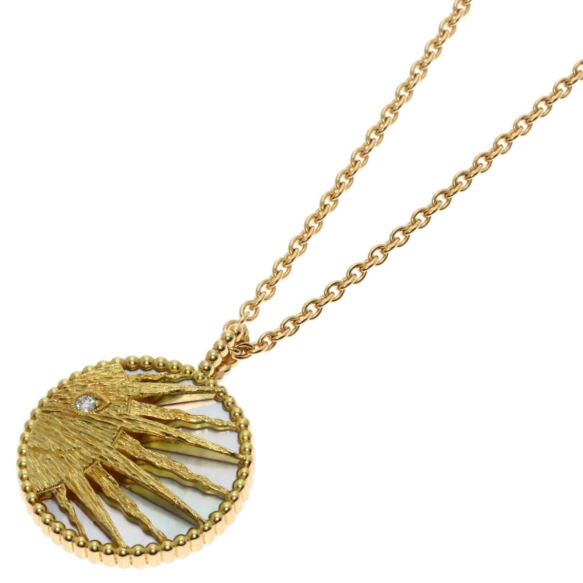 Dior Rose Celeste Moon and Sun Diamond Necklace K18 Yellow Gold Ladies [Used]