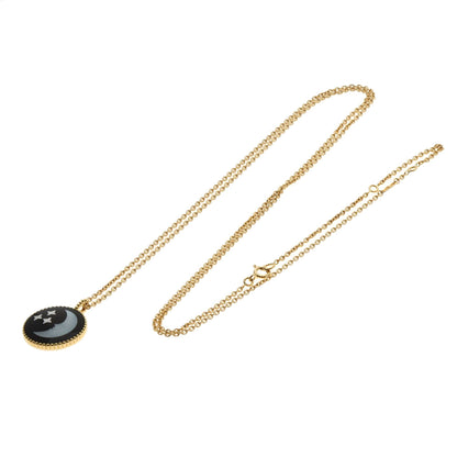Dior Rose Celeste Moon and Sun Diamond Necklace K18 Yellow Gold Ladies [Used]