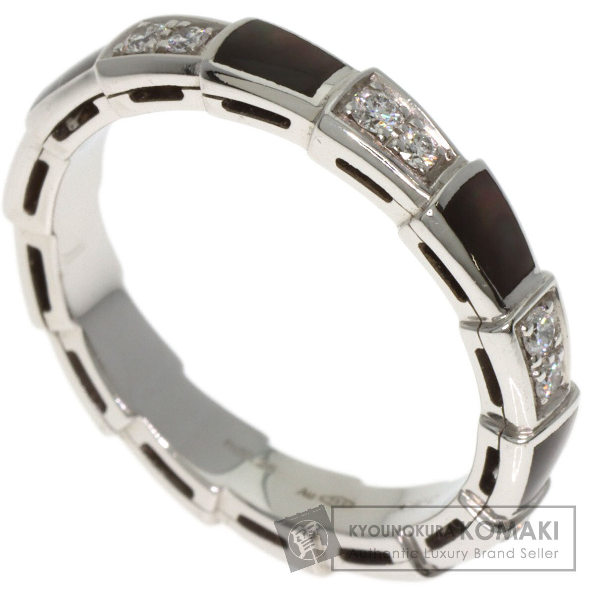 BVLGARI Serpenti Viper Shell Diamond #54 Ring K18 White Gold Ladies [Used]