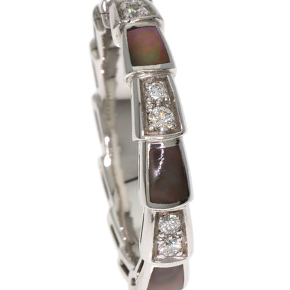 BVLGARI Serpenti Viper Shell Diamond #54 Ring K18 White Gold Ladies [Used]