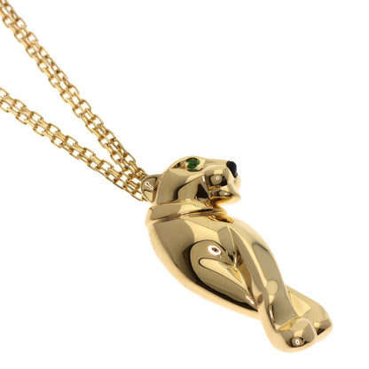 CARTIER PANTHERE Onyx Green Garnet Necklace K18 Yellow Gold Ladies [Used]