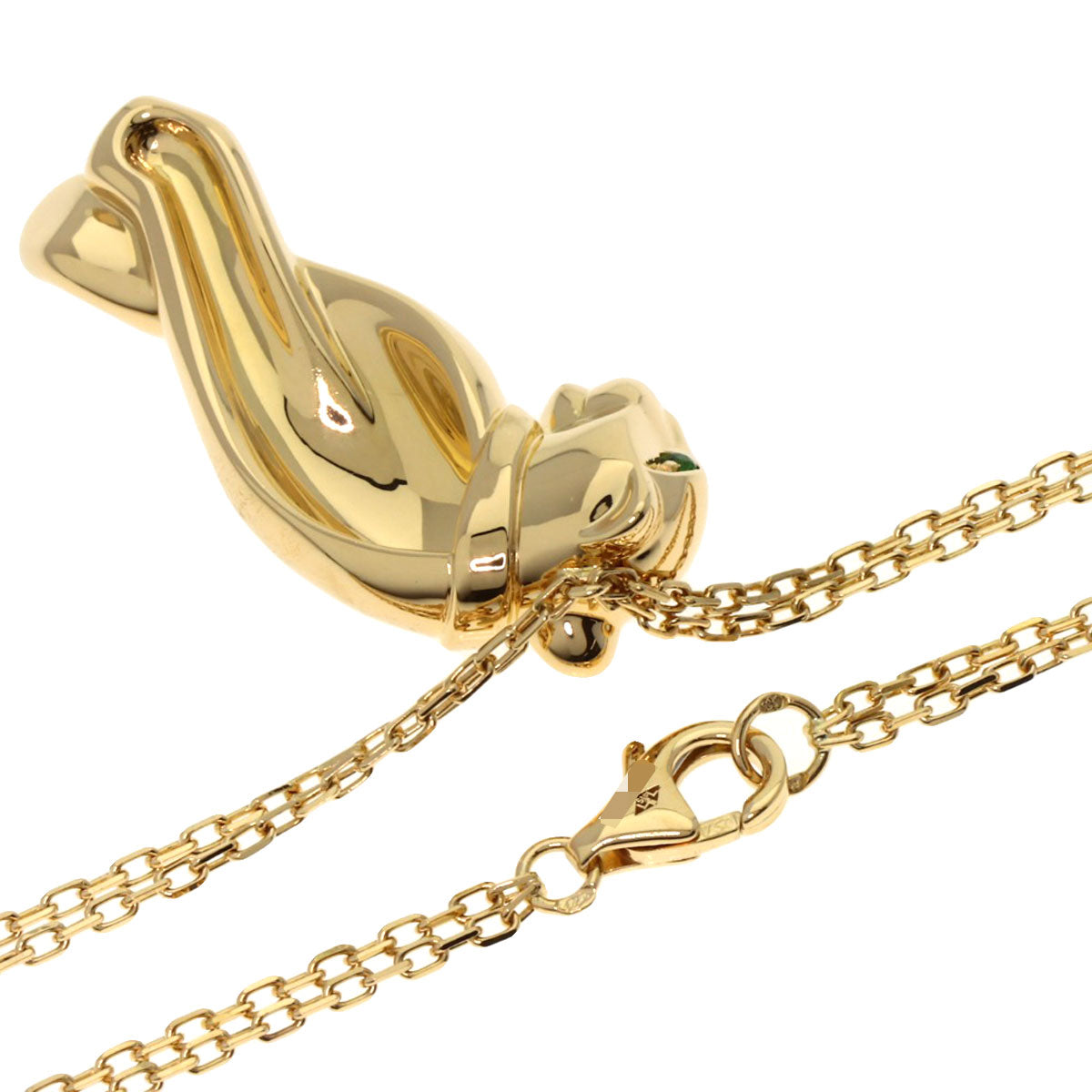 CARTIER PANTHERE Onyx Green Garnet Necklace K18 Yellow Gold Ladies [Used]