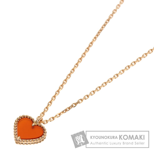 Van Cleef & Arpels Sweetheart Carnelian Necklace K18 Pink Gold Ladies [Used]